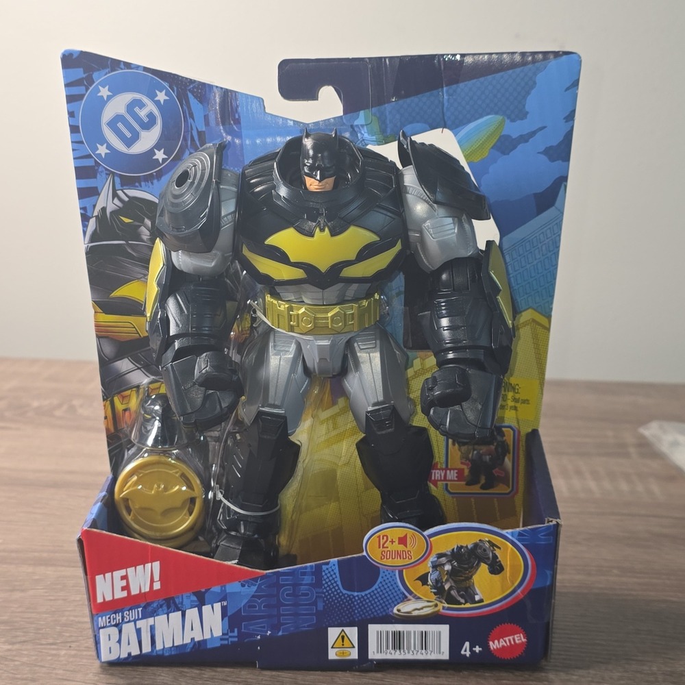 Mattel DC Comics Mech Suit Batman Action Figure 12+ Sounds Phrases Black Yellow